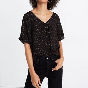 Madewell Rhyme Top in Metallic Dot XL